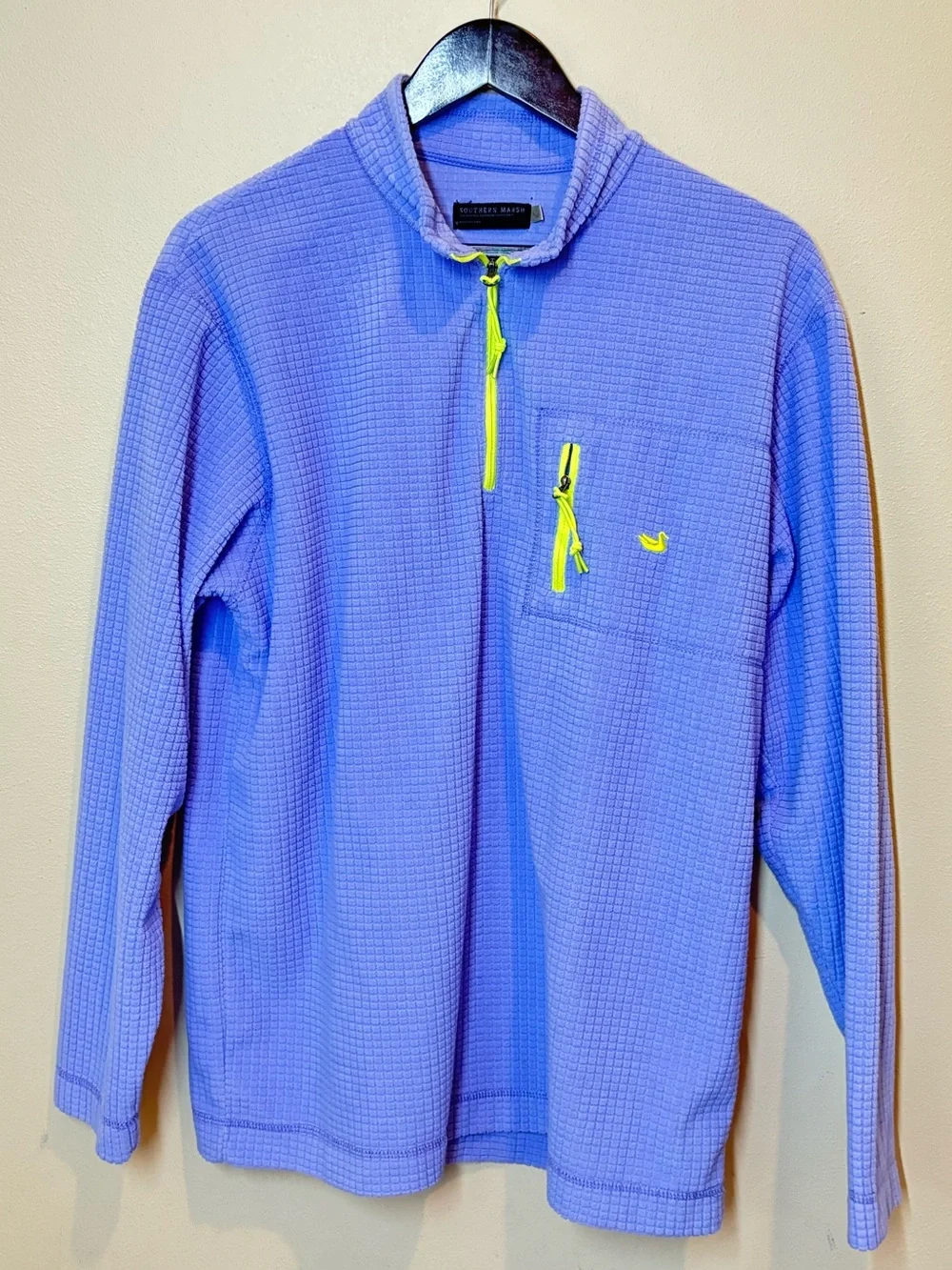 Southern Marsh Fieldtec light blue Half-Zip Pullover with Neon Accents, Medium